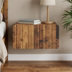 vidaXL Wall-Mounted Bedside Cabinet Old Wood 49 x 34.5 x 24 cm 1