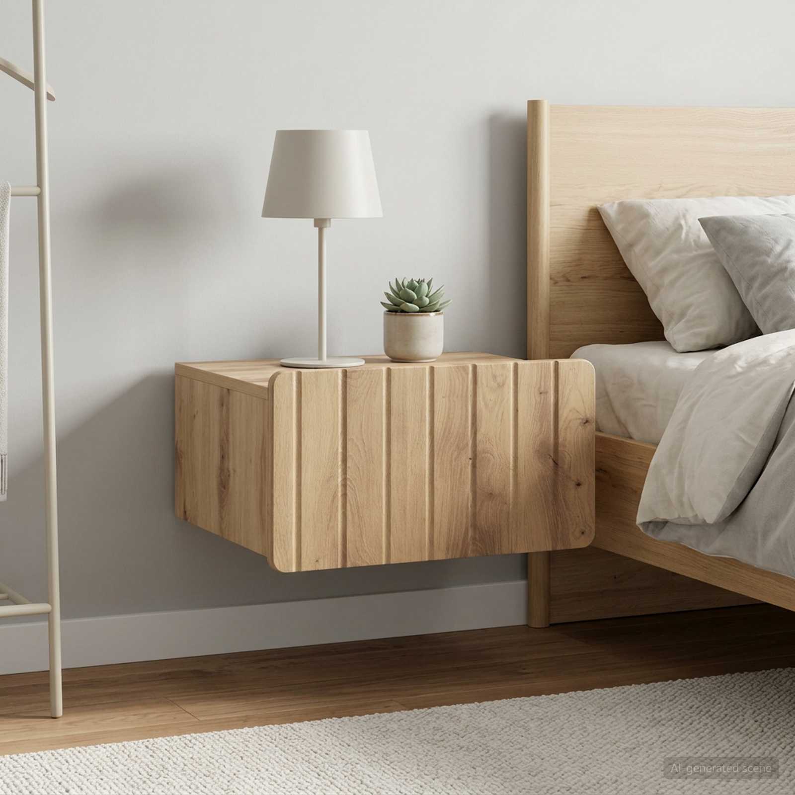 vidaXL Wall-Mounted Bedside Cabinet 2 pcs Artisan Oak 4