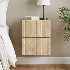 vidaXL Wall-Mounted Bedside Cabinet Sonoma Oak 33 x 34.5 x 43 cm 1