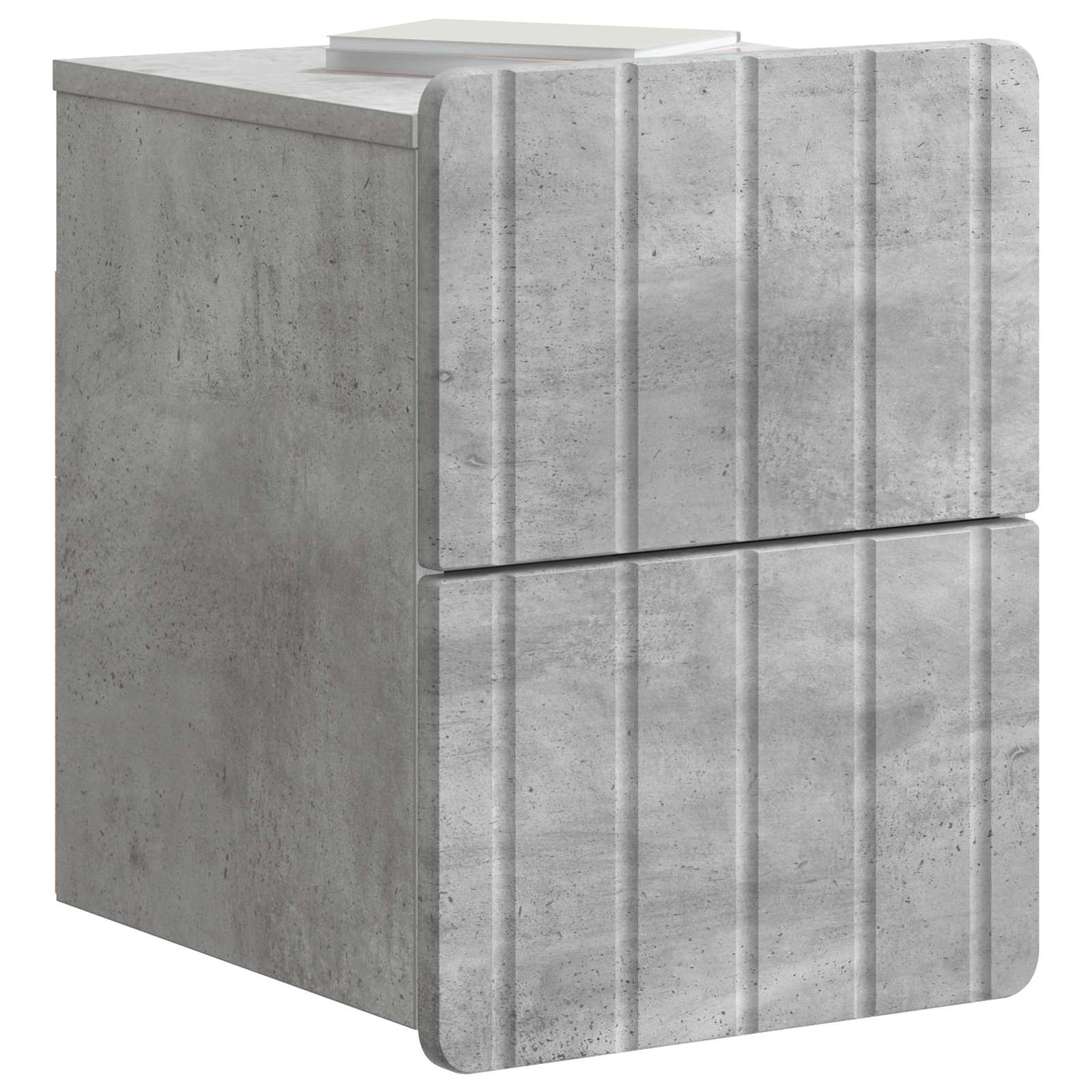 vidaXL Wall-Mounted Bedside Cabinet Concrete Grey 33 x 34.5 x 43 cm 3