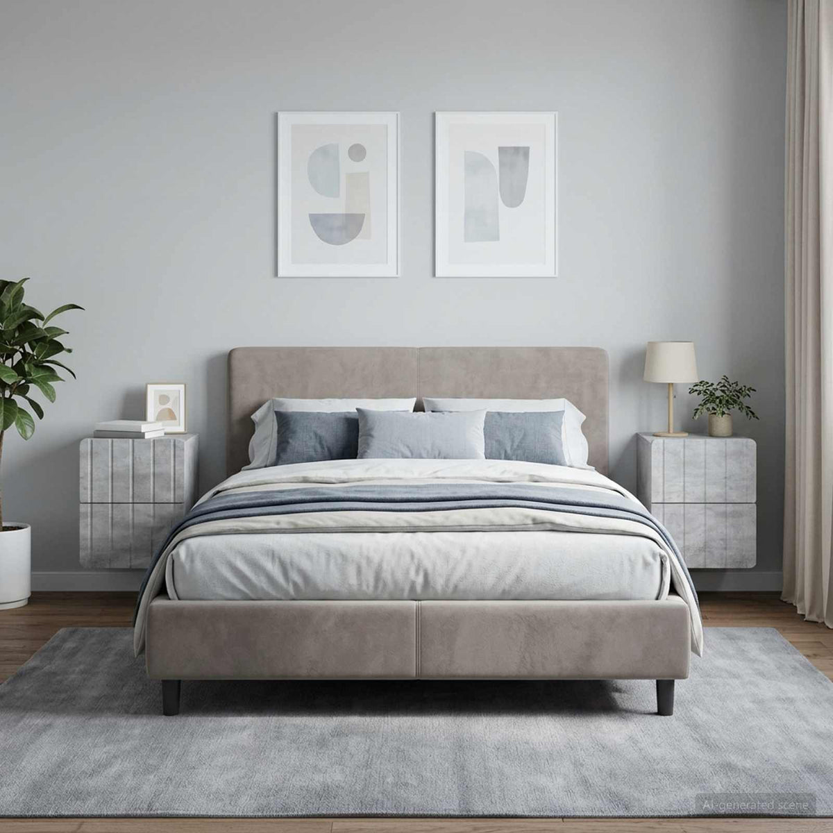 vidaXL Wall-Mounted Bedside Cabinet 33 x 34.5 x 43 cm