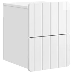 vidaXL Wall-Mounted Bedside Cabinet 2 pcs High Gloss White 5