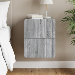 vidaXL Wall-Mounted Bedside Cabinet Grey Sonoma 33 x 34.5 x 43 cm 1
