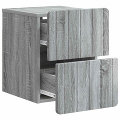 vidaXL Wall-Mounted Bedside Cabinet Grey Sonoma 33 x 34.5 x 43 cm 4