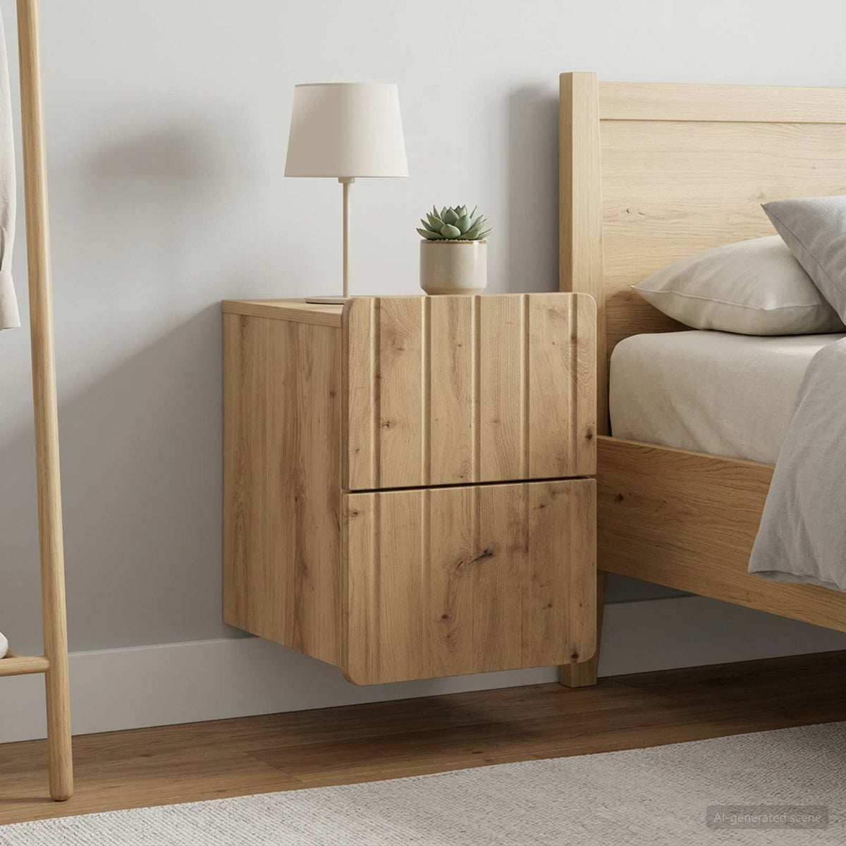 vidaXL Wall-Mounted Bedside Cabinet 33 x 34.5 x 43 cm