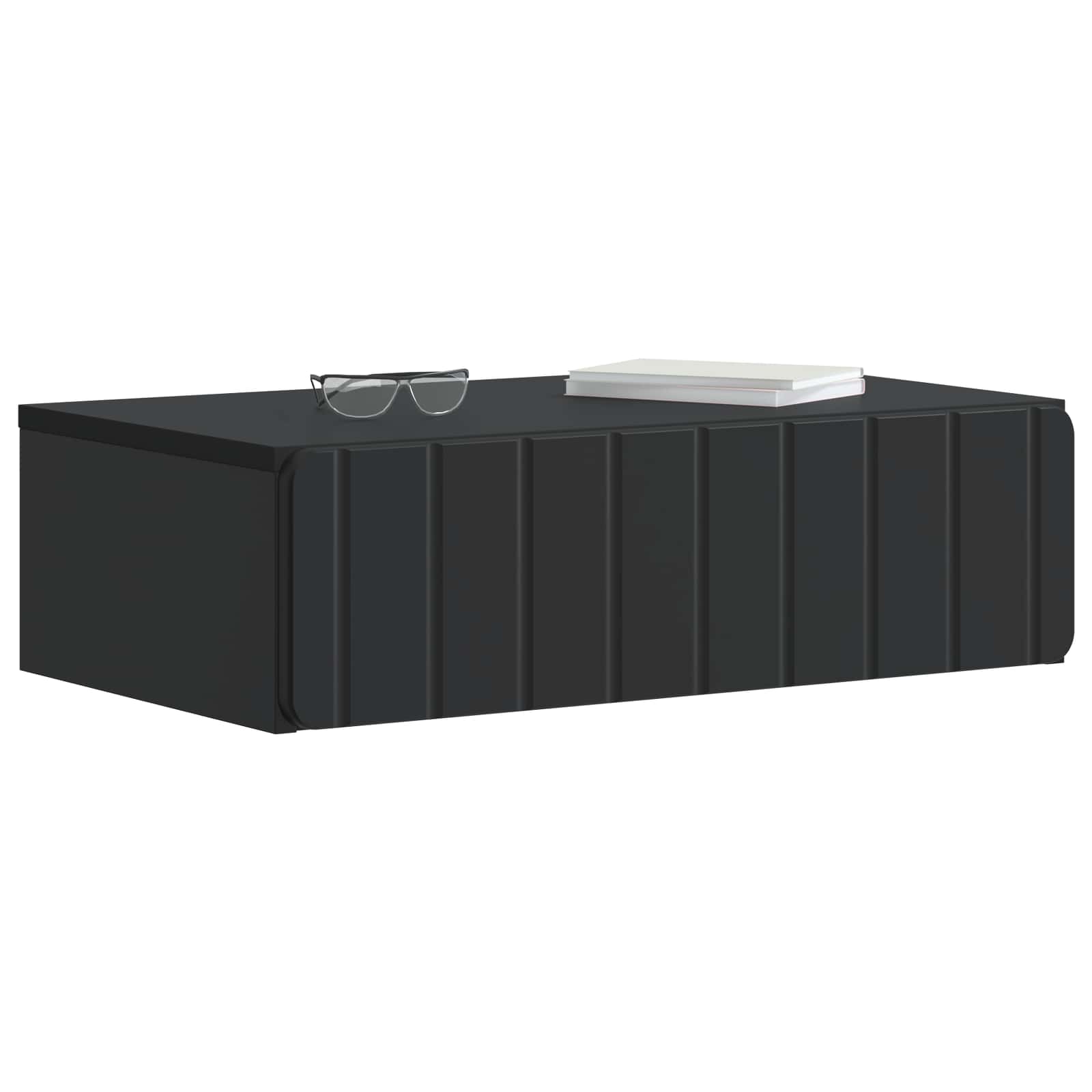 vidaXL Wall-Mounted Side Table Black 59 x 34.5 x 17 cm Engineered Wood 3
