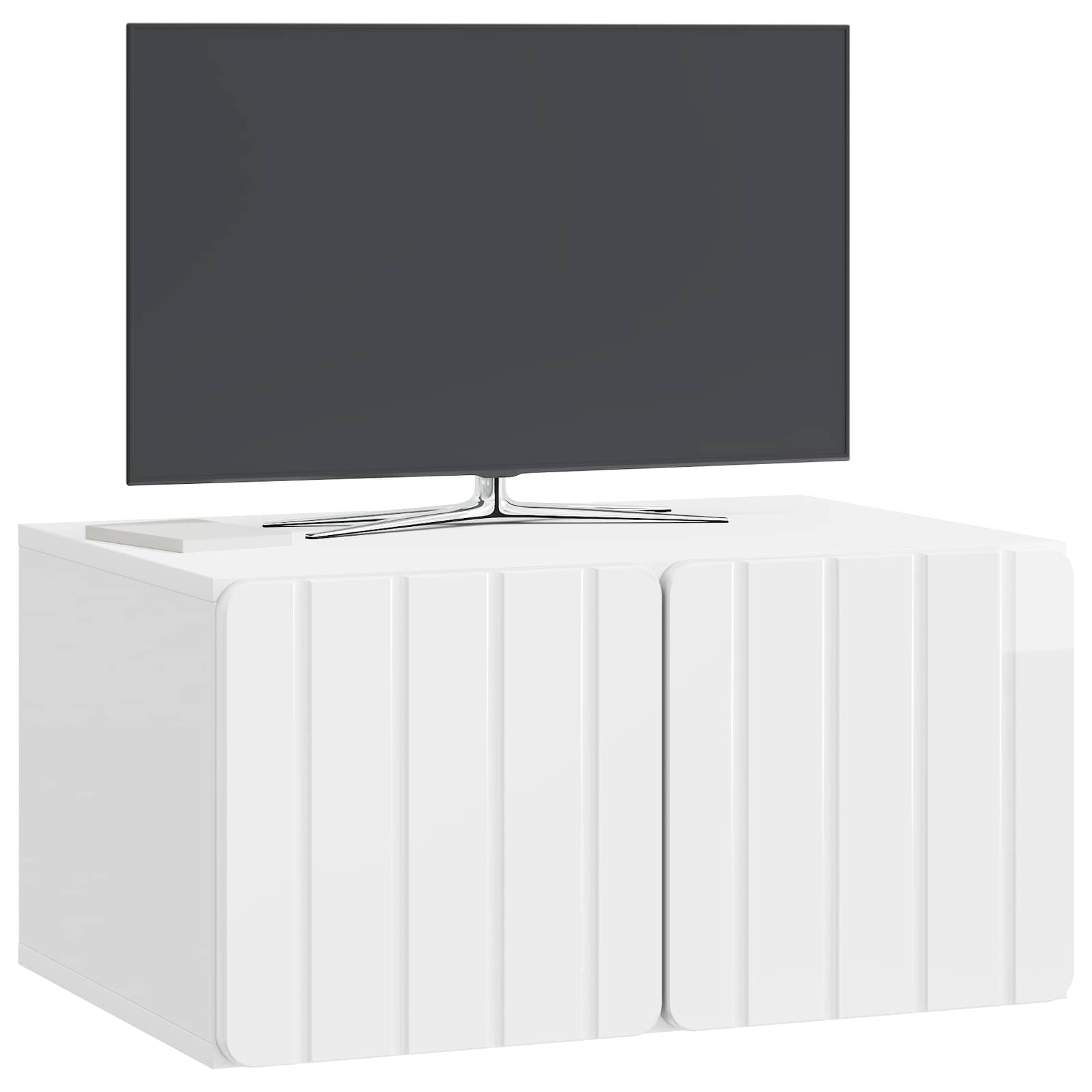 vidaXL Wall-Mounted TV Cabinet 59.5 x 41 x 30 cm High Gloss White 3