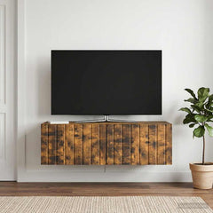 vidaXL Wall-Mounted TV Cabinet 98 x 41 x 30 cm Smoked Oak 4