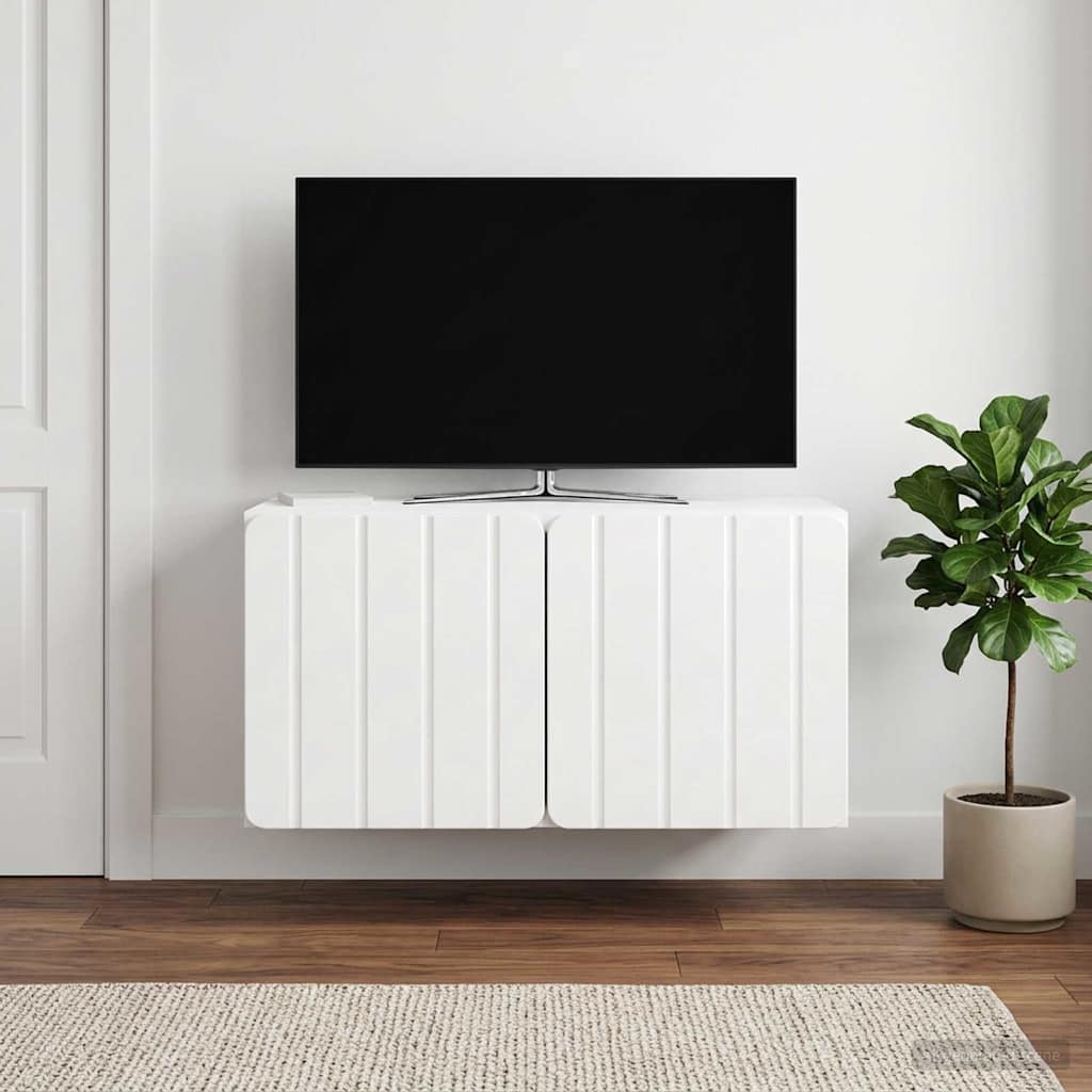 Wall-Mounted TV Cabinet 59.5 x 31 x 30 cm High gloss white