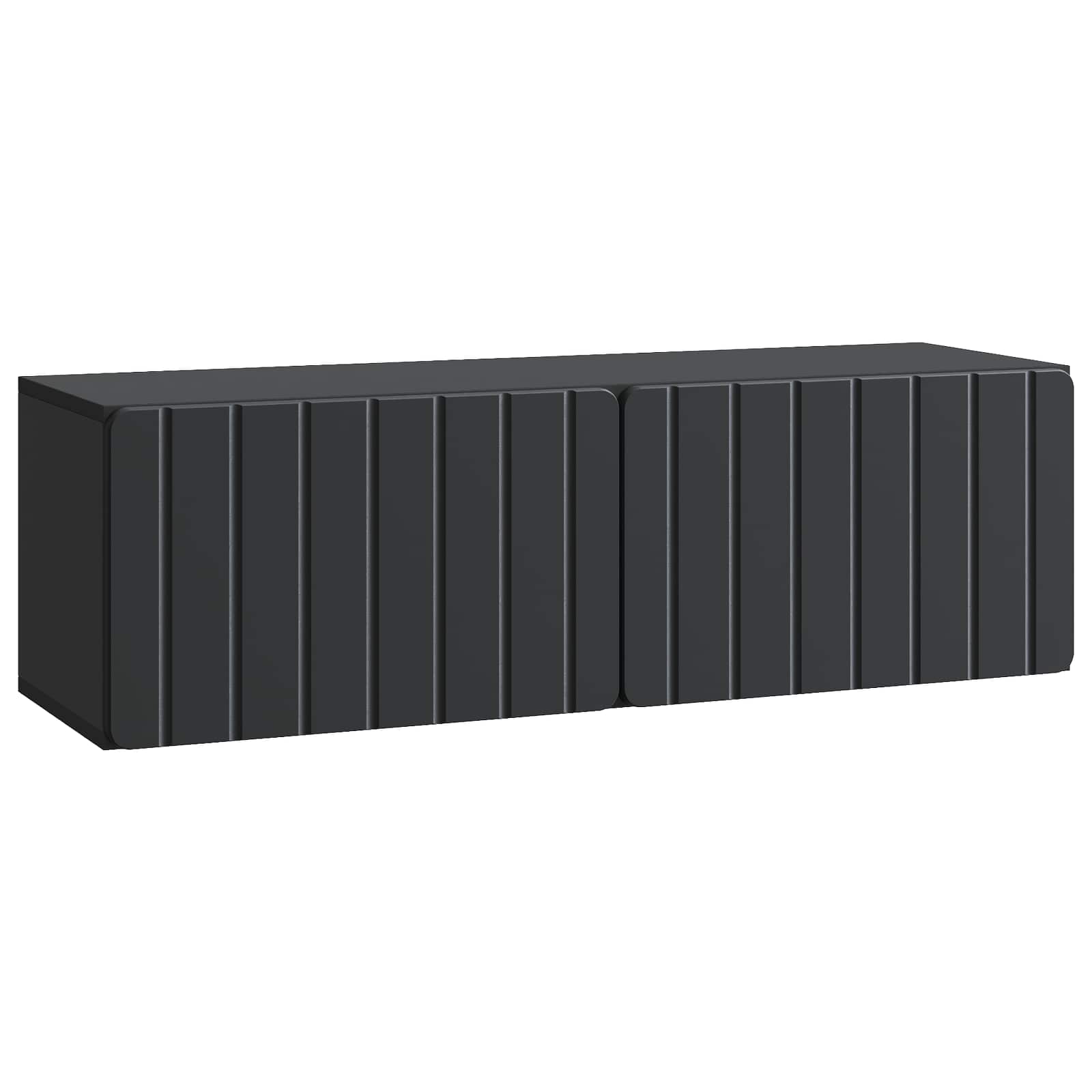 vidaXL Wall-Mounted TV Cabinet 98 x 31 x 30 cm Black Engineered Wood 2