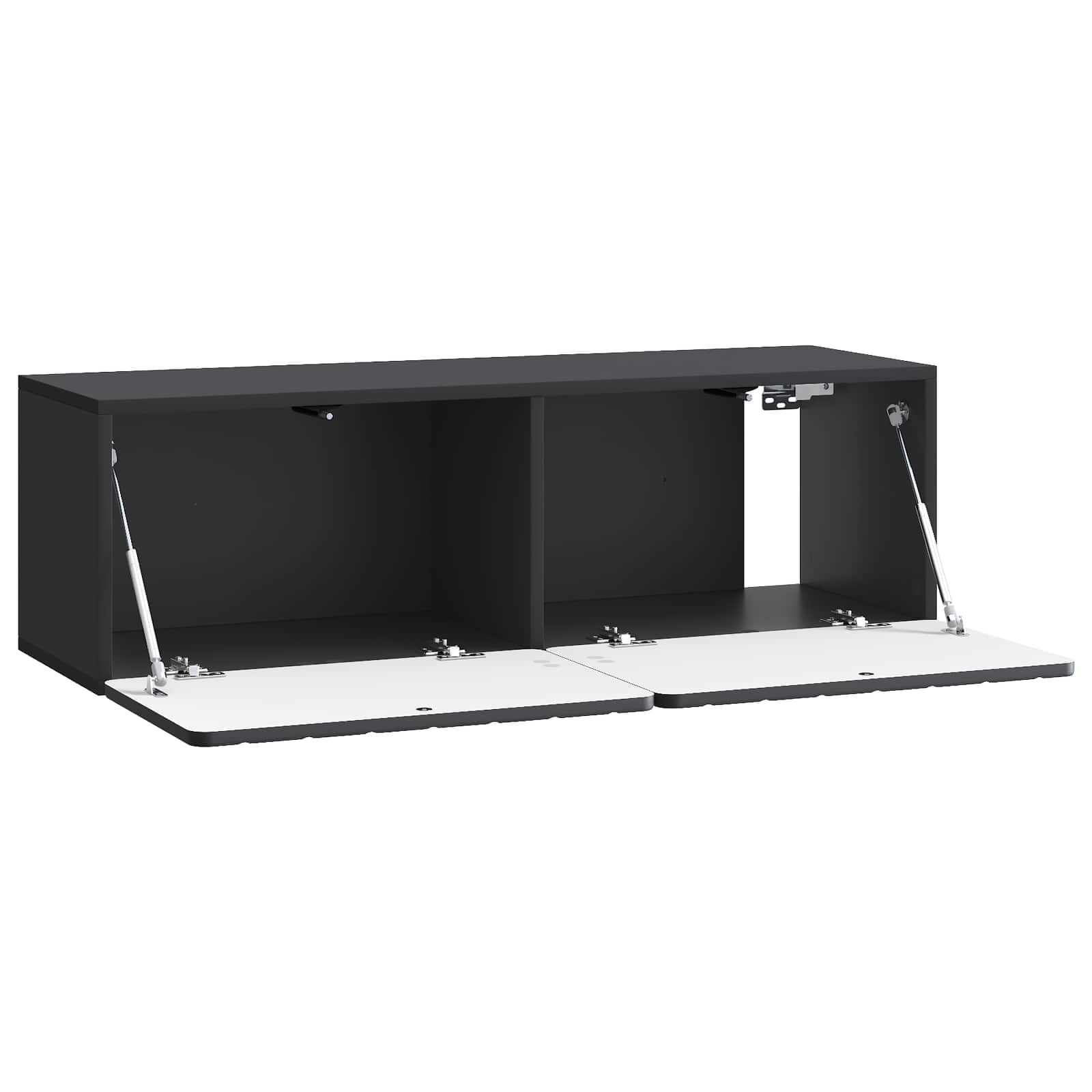 vidaXL Wall-Mounted TV Cabinet 98 x 31 x 30 cm Black Engineered Wood 5