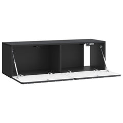 vidaXL Wall-Mounted TV Cabinet 98 x 31 x 30 cm Black Engineered Wood 5
