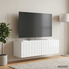 vidaXL Wall-Mounted TV Cabinet 98 x 31 x 30 cm High Gloss White 1