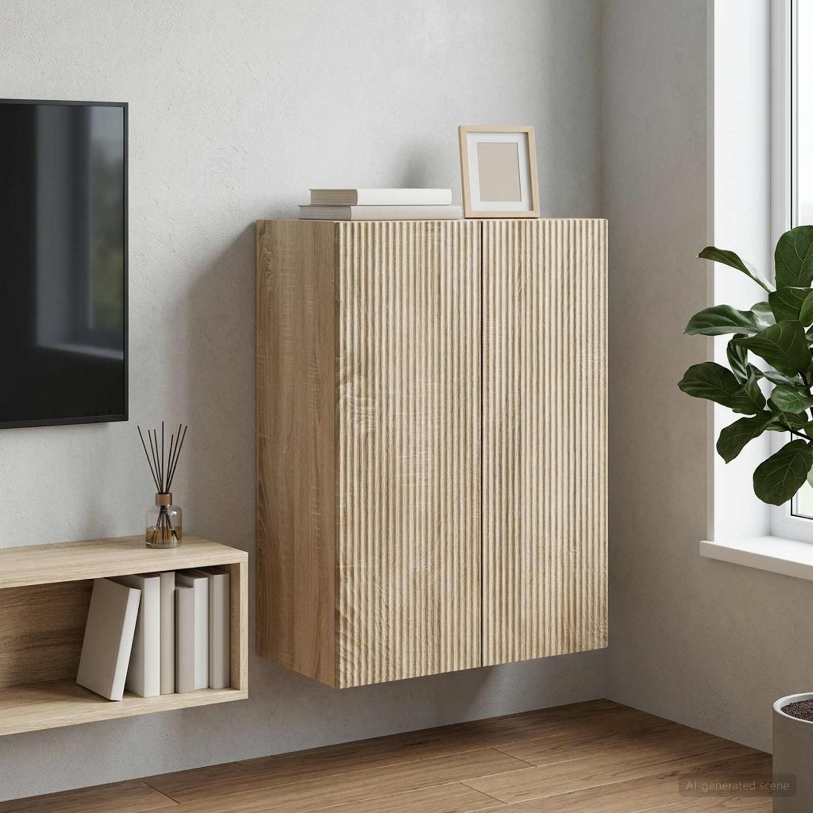 vidaXL Wall-Mounted Cabinet 66 x 34.5 x 90 cm Engineered Wood 1