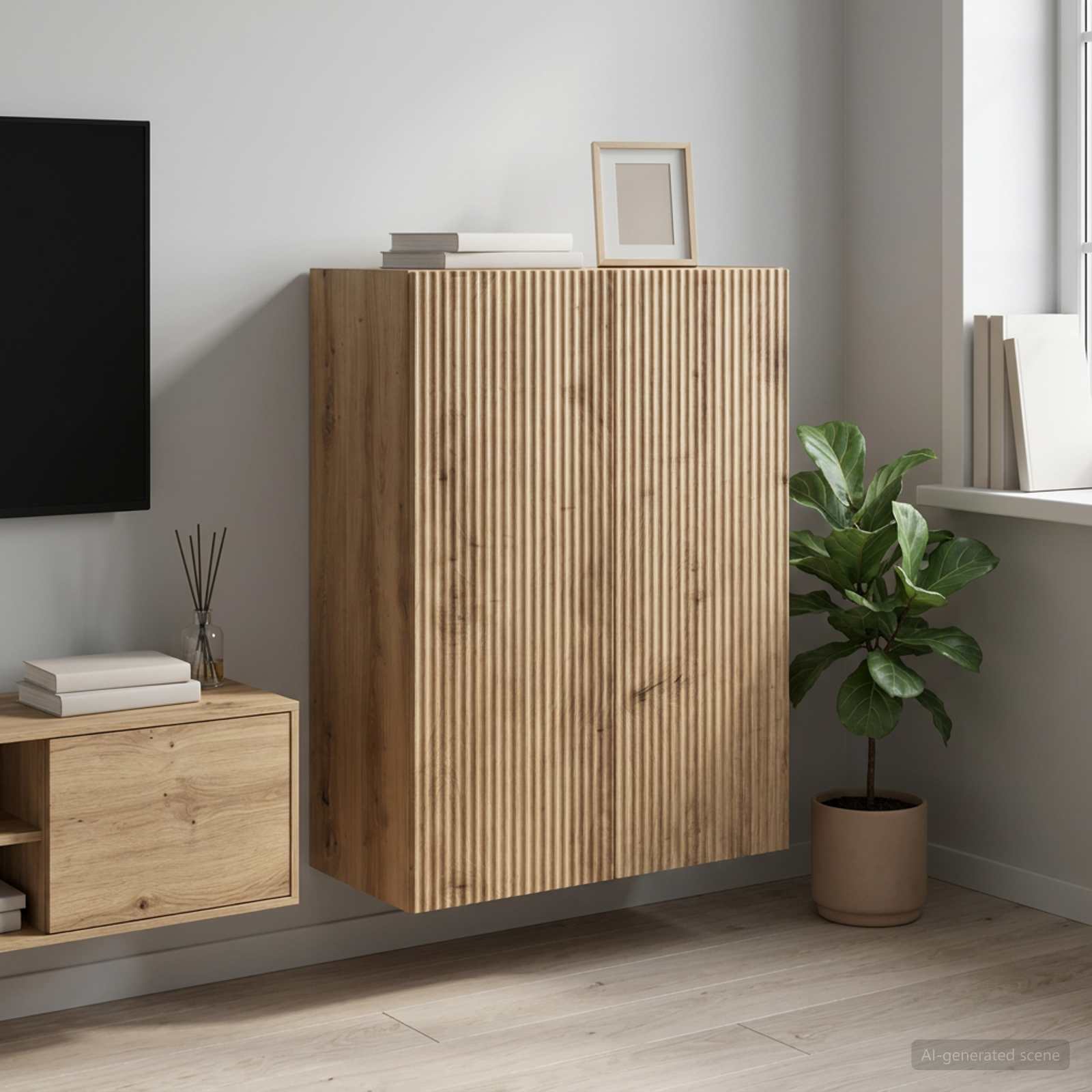 vidaXL Wall-Mounted Cabinet 66 x 34.5 x 90 cm Engineered Wood 1