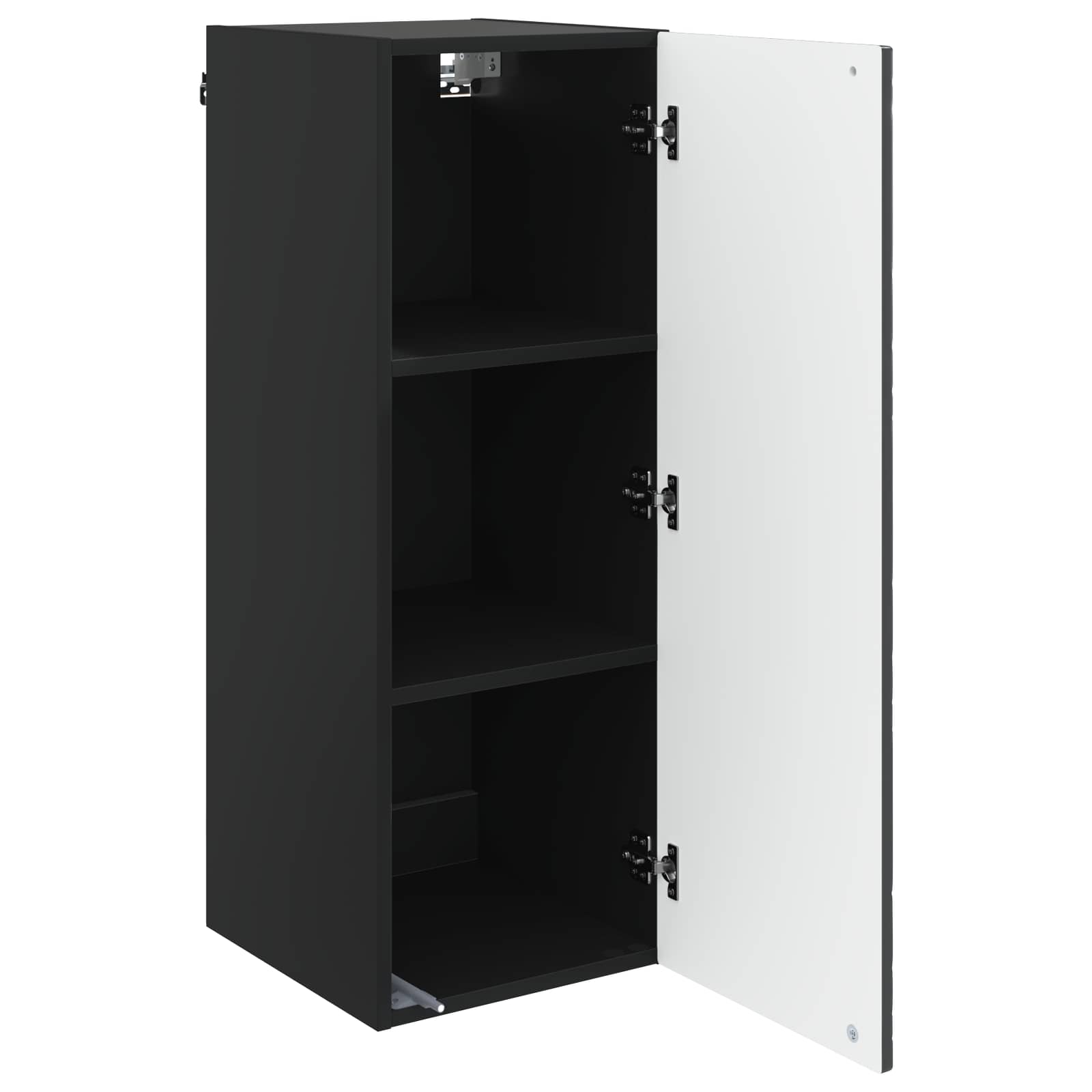 vidaXL Wall-Mounted Cabinet 33 x 34.5 x 90 cm Engineered Wood Black 3