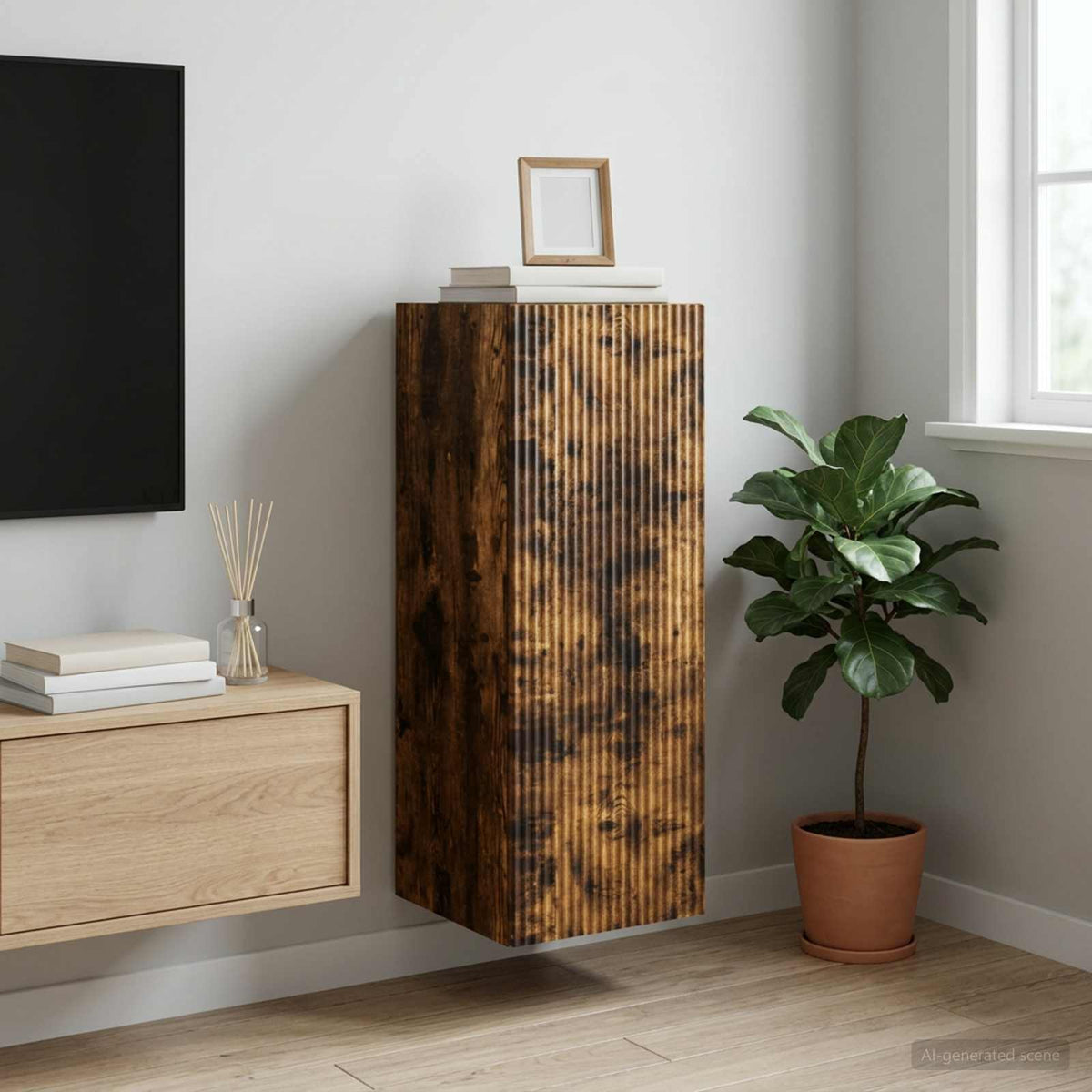 vidaXL Wall-Mounted Cabinet Engineered Wood Depth 34.5 cm