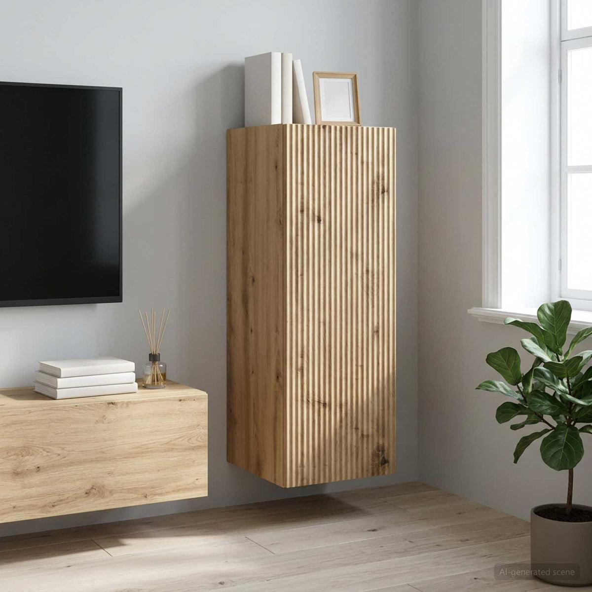 vidaXL Wall-Mounted Cabinet Engineered Wood Depth 34.5 cm