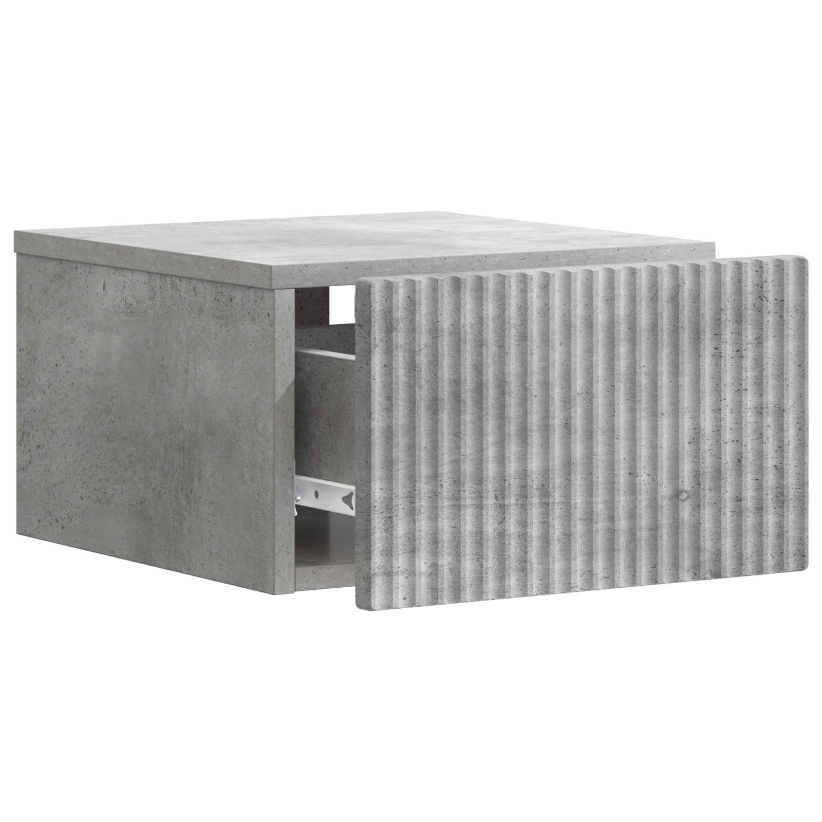 vidaXL Wall-Mounted Bedside Cabinet Concrete Grey 33 x 34.5 x 20 cm 4