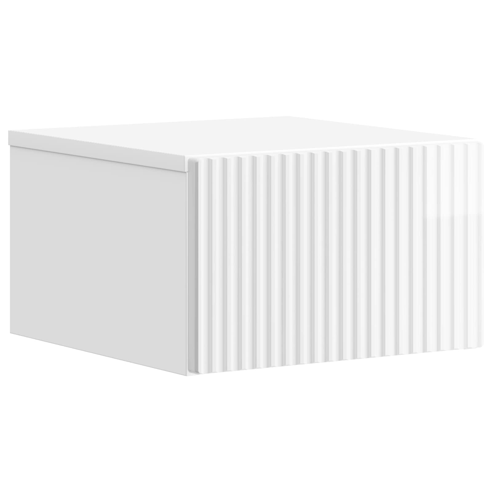 vidaXL Wall-Mounted Bedside Cabinet High Gloss White 33 x 34.5 x 20 cm 2