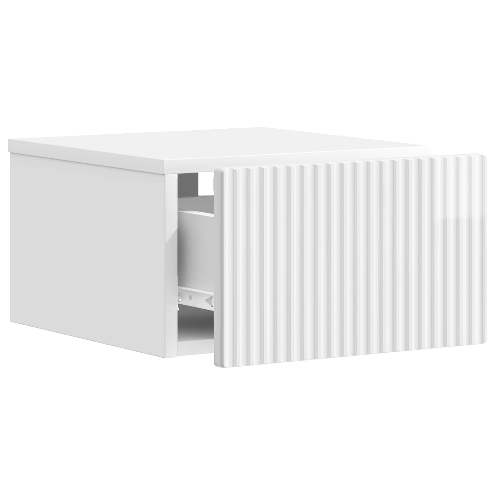 vidaXL Wall-Mounted Bedside Cabinet High Gloss White 33 x 34.5 x 20 cm 4