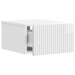 vidaXL Wall-Mounted Bedside Cabinet High Gloss White 33 x 34.5 x 20 cm 4