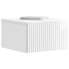 vidaXL Wall-Mounted Bedside Cabinet High Gloss White 33 x 34.5 x 20 cm 3
