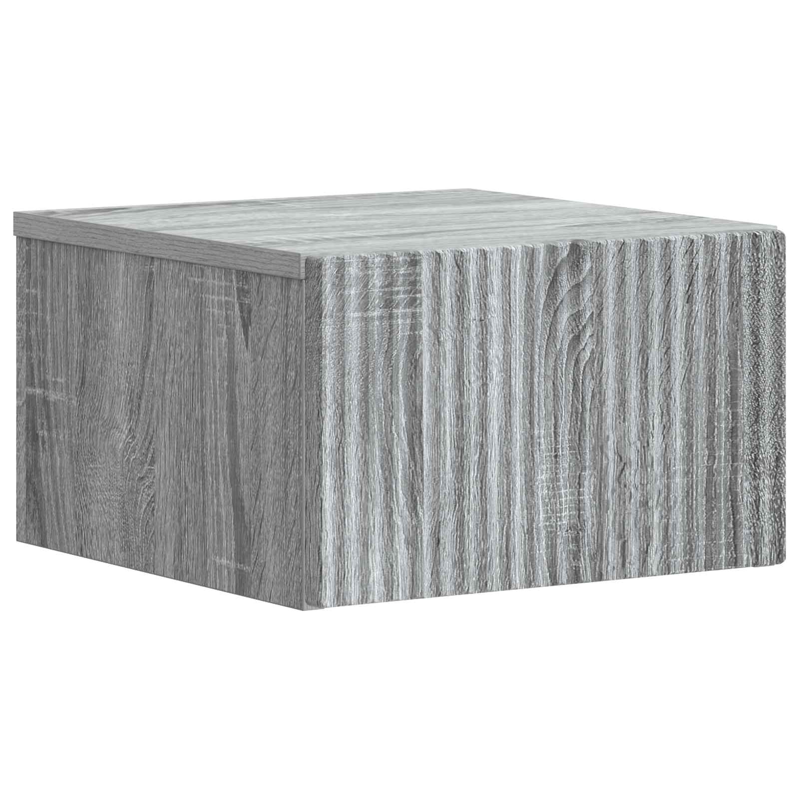 vidaXL Wall-Mounted Bedside Cabinet Grey Sonoma 33 x 34.5 x 20 cm 2