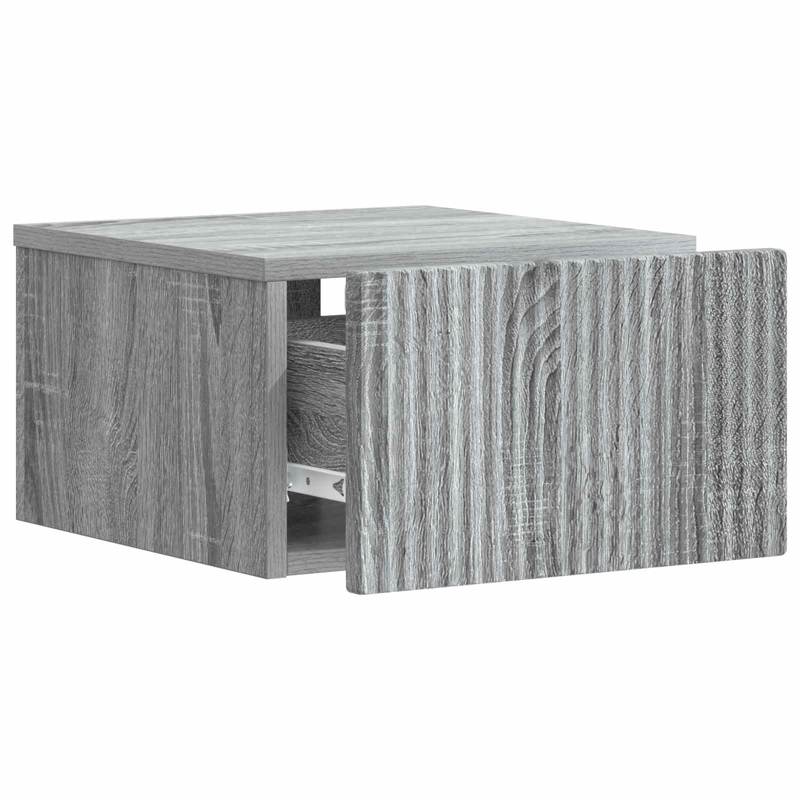 vidaXL Wall-Mounted Bedside Cabinet Grey Sonoma 33 x 34.5 x 20 cm 4
