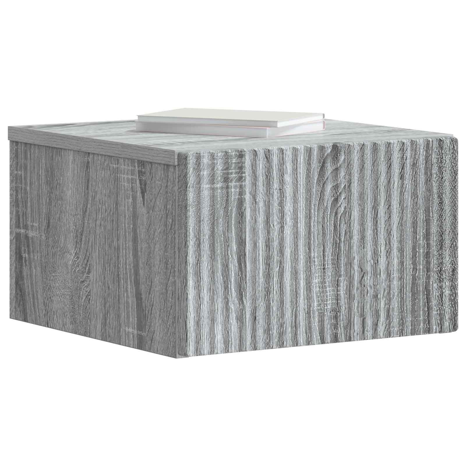vidaXL Wall-Mounted Bedside Cabinet Grey Sonoma 33 x 34.5 x 20 cm 3