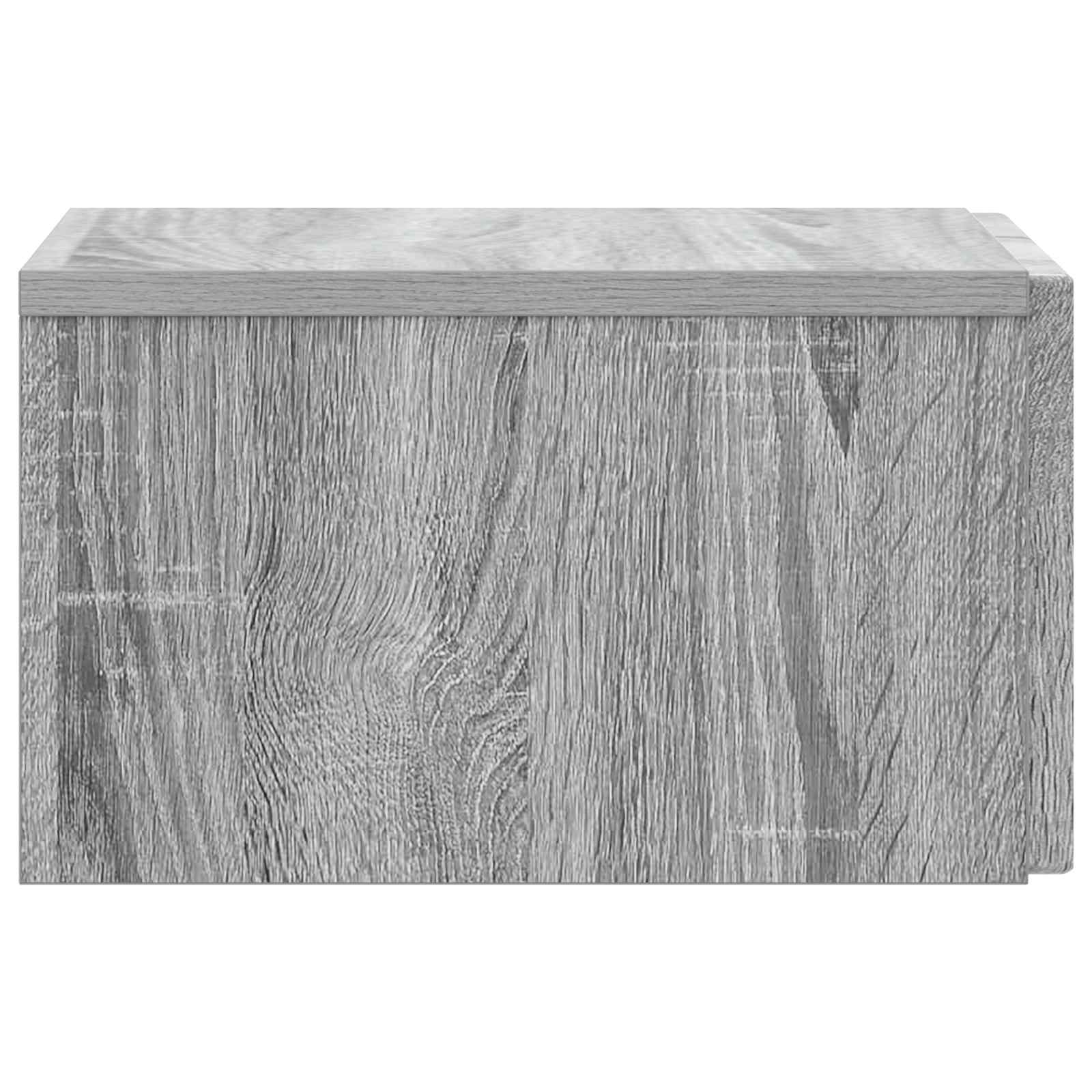 vidaXL Wall-Mounted Bedside Cabinet Grey Sonoma 33 x 34.5 x 20 cm 6