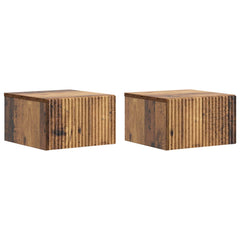 vidaXL Wall-Mounted Bedside Cabinet 2 pcs Old Wood 33 x 34.5 x 20 cm 2
