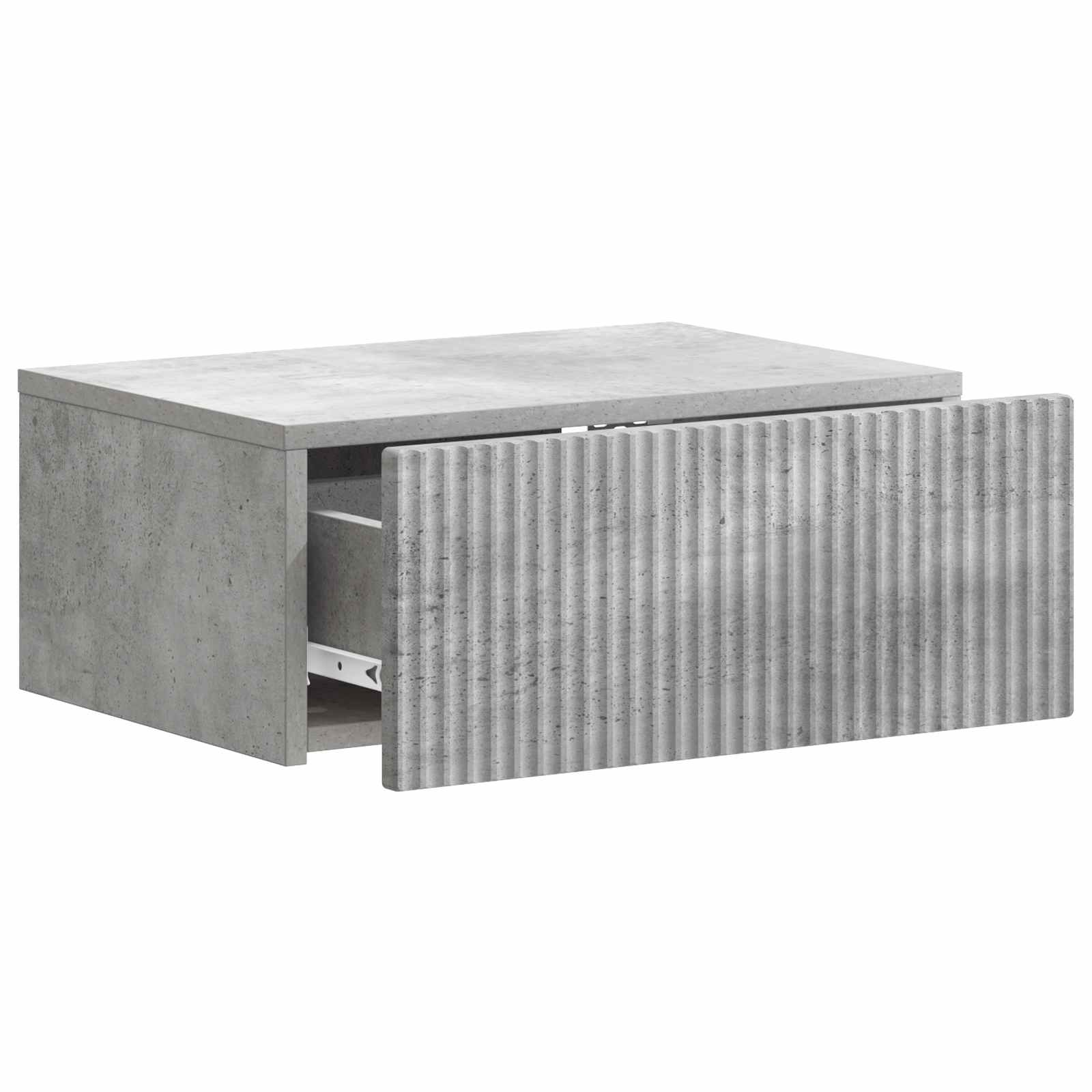 vidaXL Wall-Mounted Bedside Cabinet Concrete Grey 49 x 34.5 x 20 cm 4
