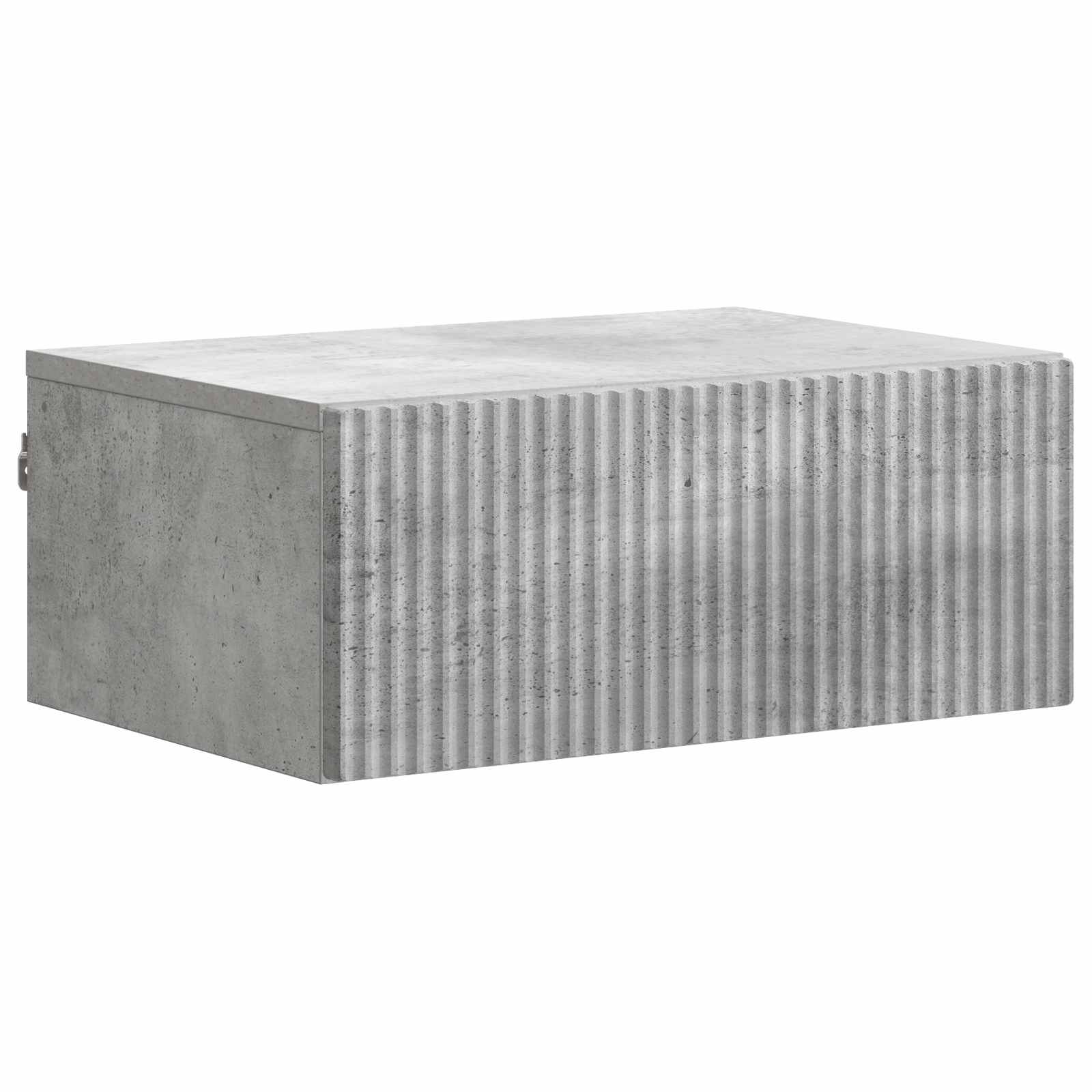 vidaXL Wall-Mounted Bedside Cabinet 2 pcs Concrete Grey 5