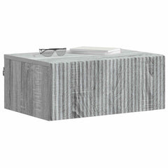 vidaXL Wall-Mounted Bedside Cabinet Grey Sonoma 49 x 34.5 x 20 cm 3