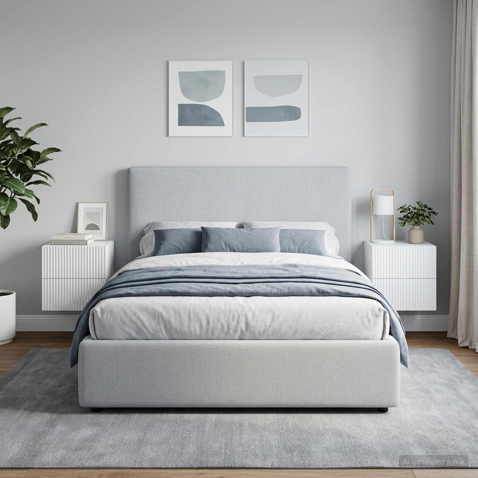 vidaXL Wall-Mounted Bedside Cabinet 2 pcs White 33 x 34.5 x 40 cm 1