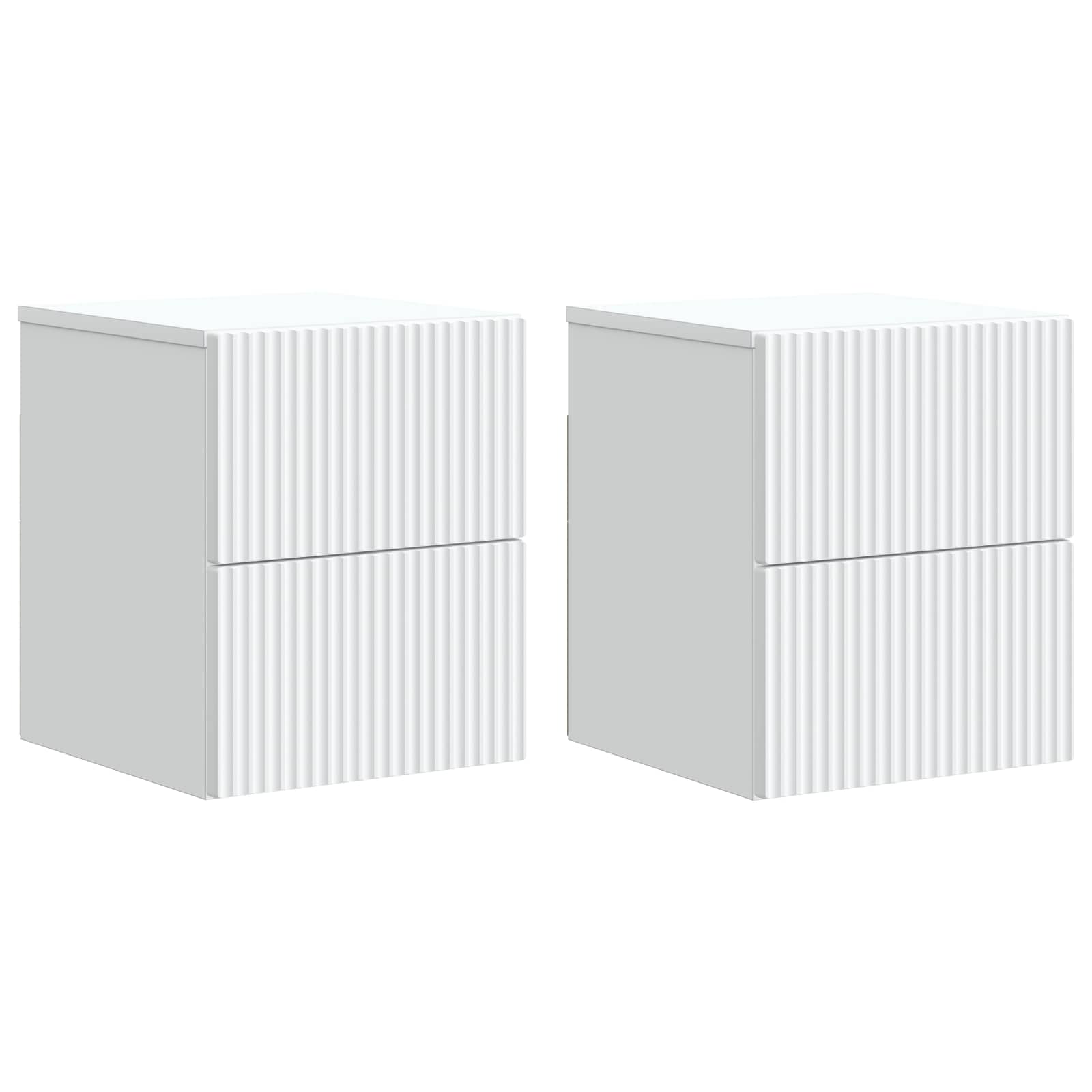 vidaXL Wall-Mounted Bedside Cabinet 2 pcs White 33 x 34.5 x 40 cm 2