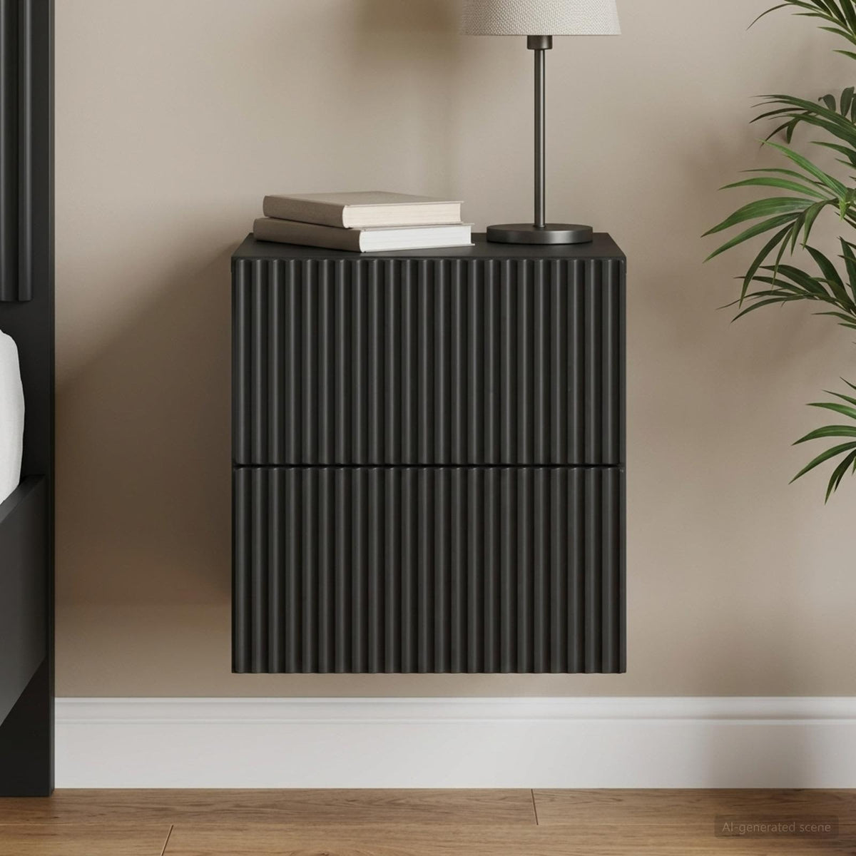 vidaXL Wall-Mounted Bedside Cabinet 33 x 34.5 x 40 cm