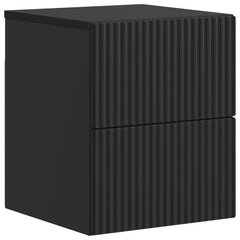 vidaXL Wall-Mounted Bedside Cabinet 2 pcs Black 33 x 34.5 x 40 cm 5