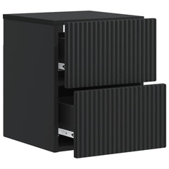 vidaXL Wall-Mounted Bedside Cabinet 2 pcs Black 33 x 34.5 x 40 cm 6