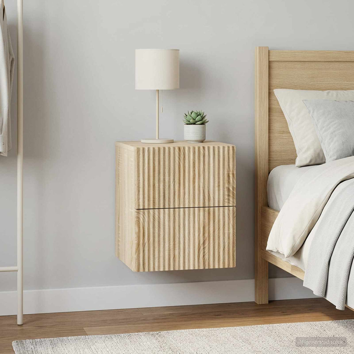 vidaXL Wall-Mounted Bedside Cabinet 33 x 34.5 x 40 cm