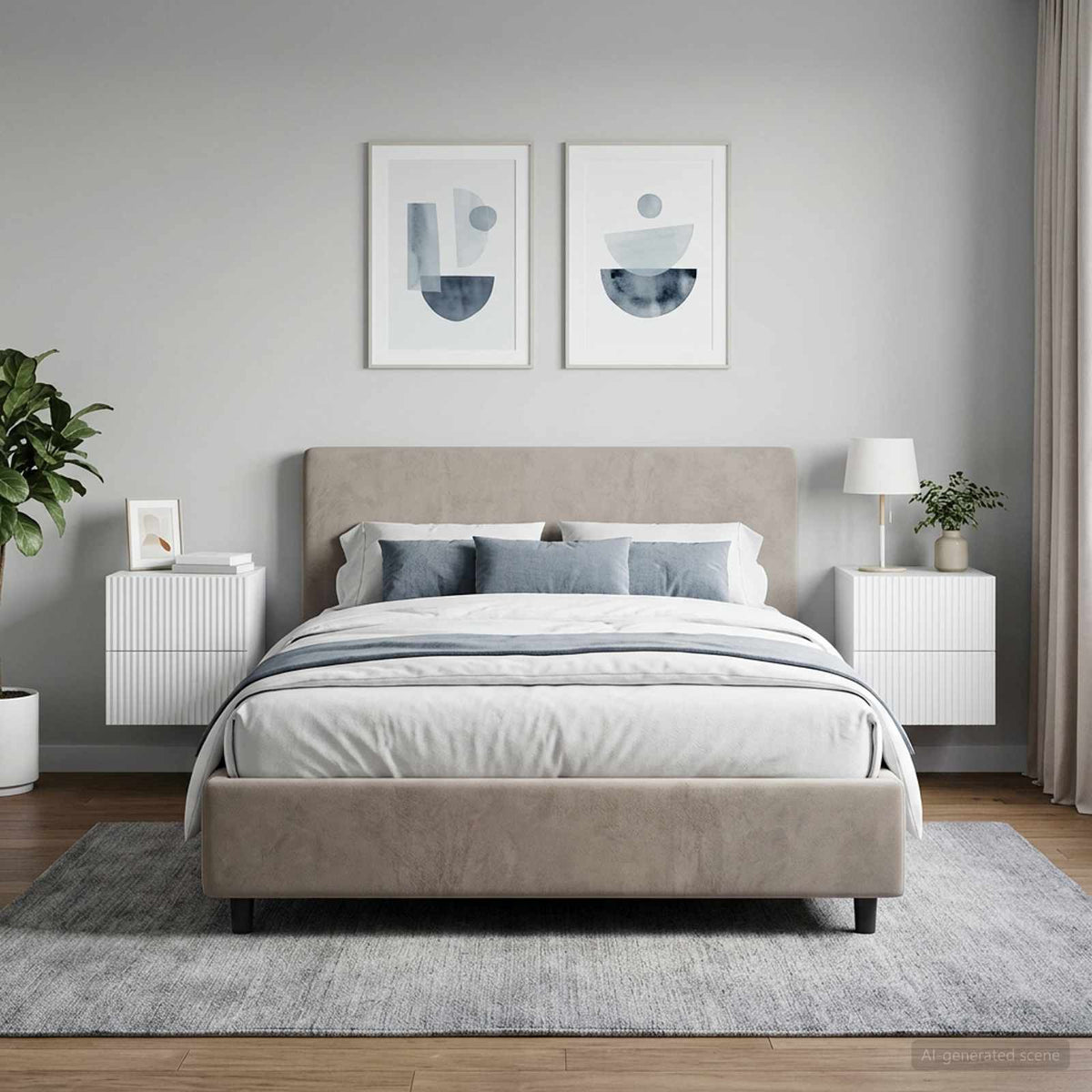 vidaXL Wall-Mounted Bedside Cabinet 33 x 34.5 x 40 cm