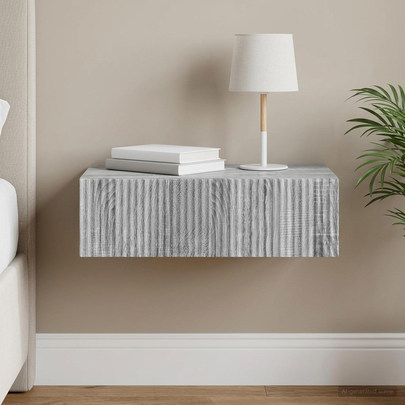 vidaXL Wall-Mounted Side Table 59 x 34.5 x 17 cm Engineered Wood 1