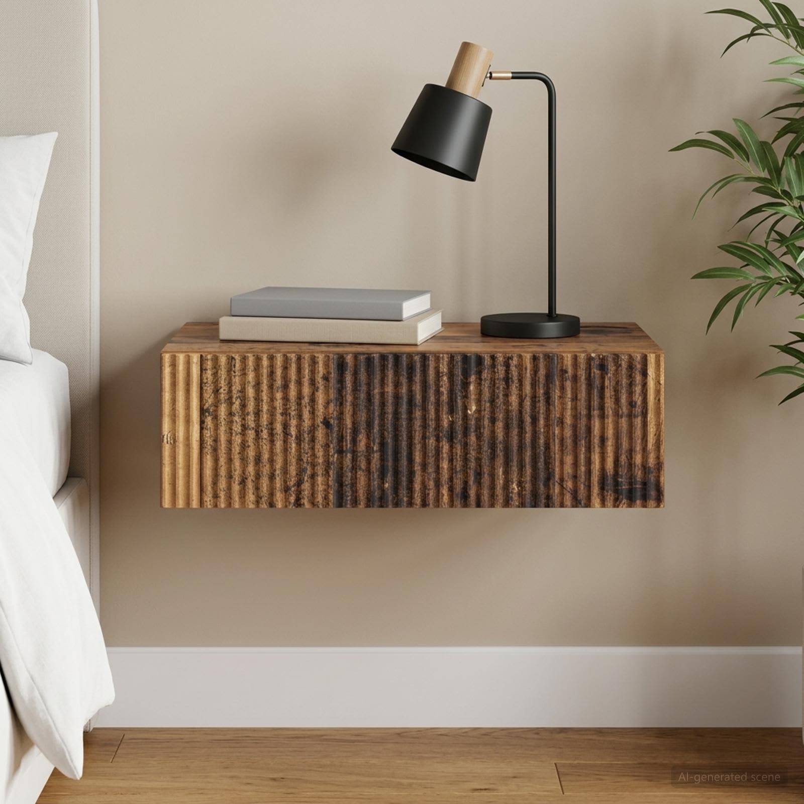 vidaXL Wall-Mounted Side Table 59 x 34.5 x 17 cm Engineered Wood 1