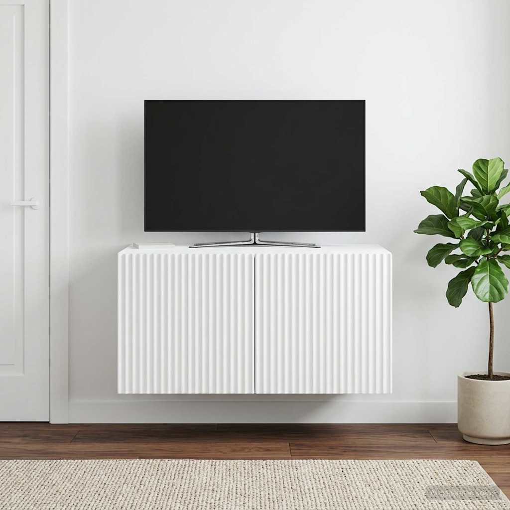 vidaXL Wall-Mounted TV Cabinet White 59.5 x 41 x 30 cm Engineered Wood 1
