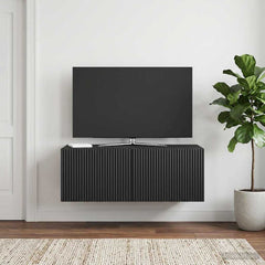 vidaXL Wall-Mounted TV Cabinet 78.5 x 41 x 30 cm Black Engineered Wood 1