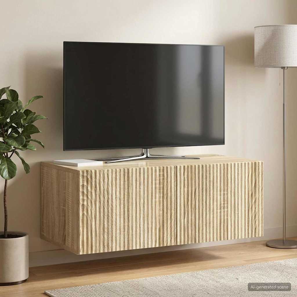 vidaXL Wall-Mounted TV Cabinet 78.5 x 41 x 30 cm Sonoma Oak 1
