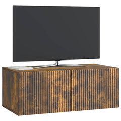 vidaXL Wall-Mounted TV Cabinet 78.5 x 41 x 30 cm Smoked Oak 3