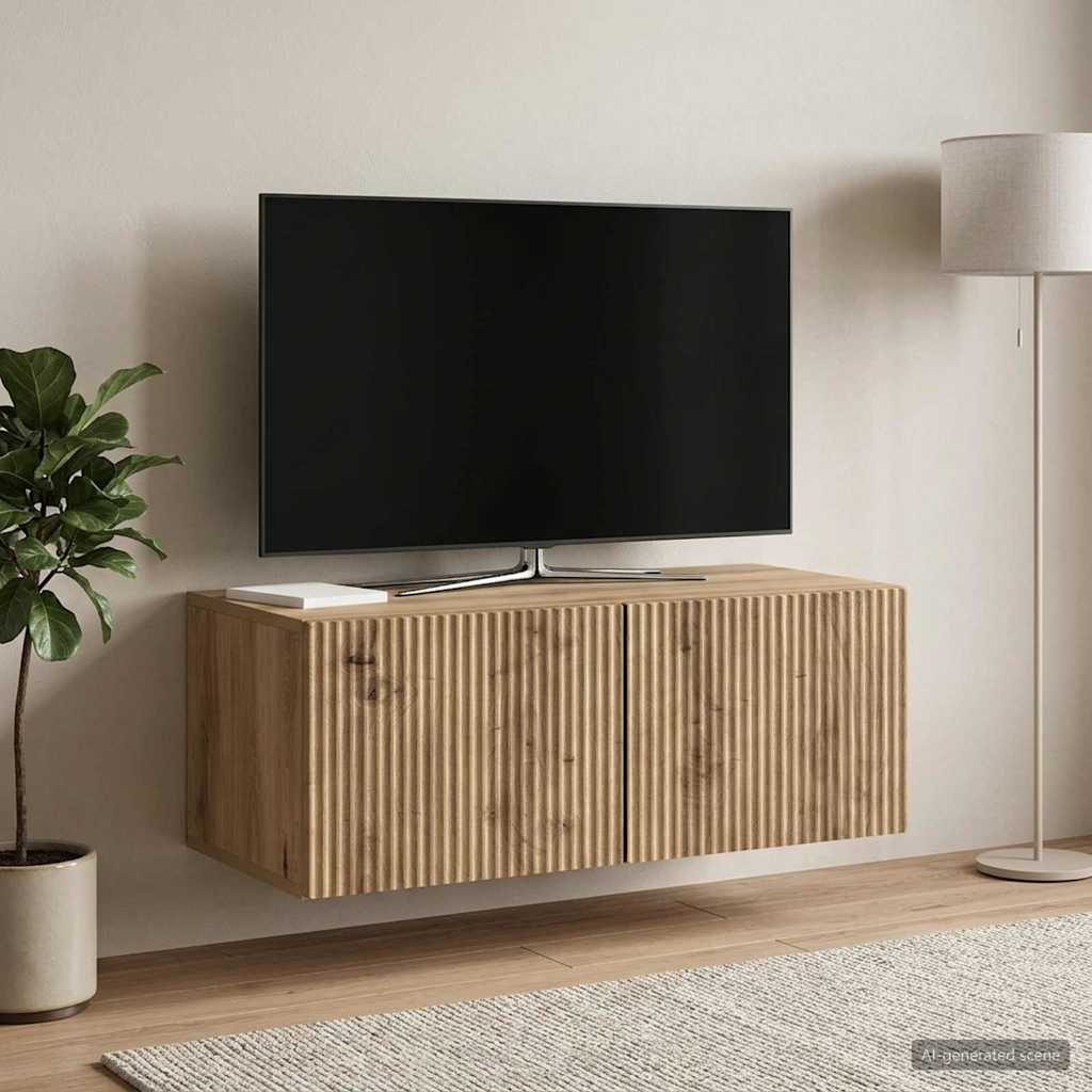 vidaXL Wall-Mounted TV Cabinet 78.5 x 41 x 30 cm Artisan Oak 4