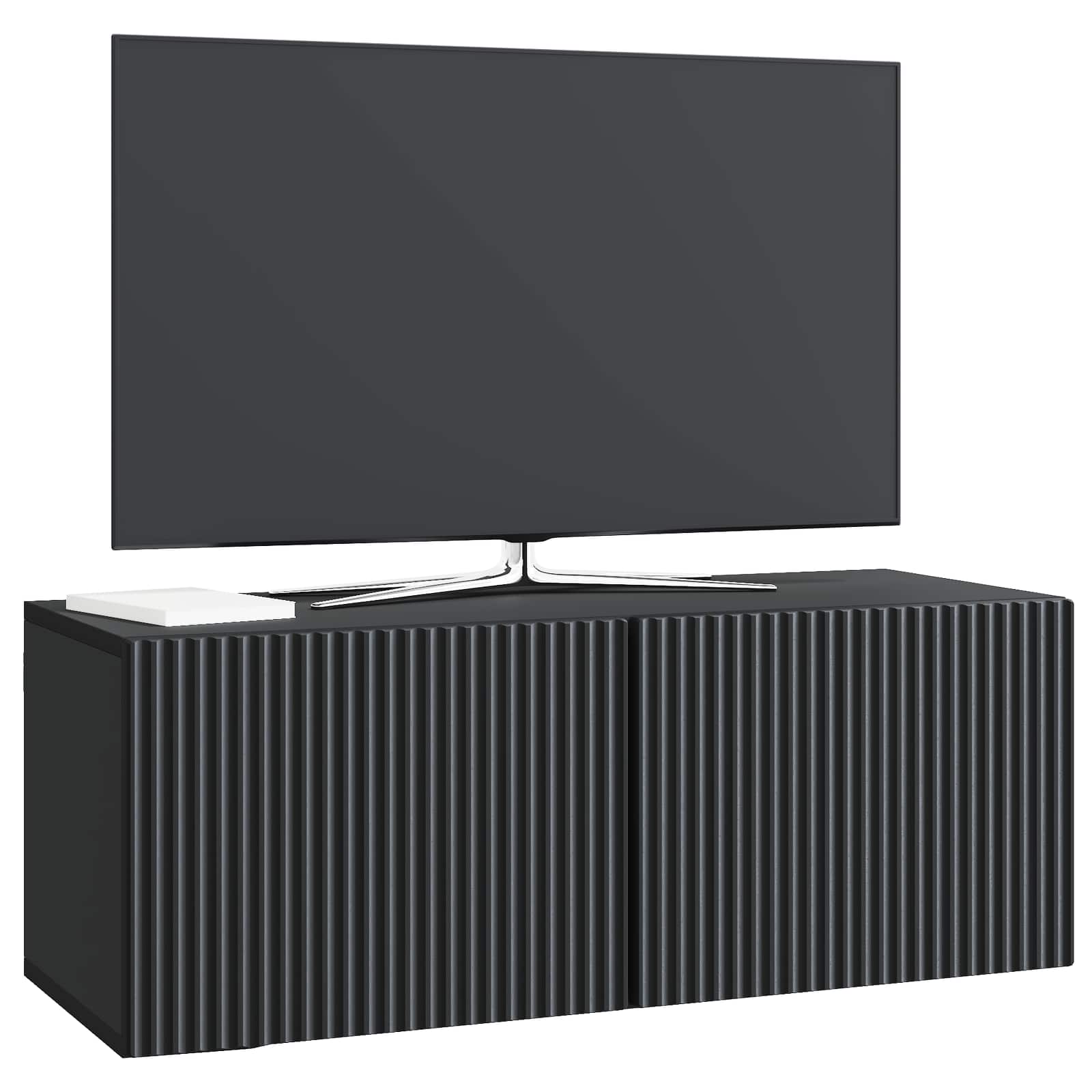 vidaXL Wall-Mounted TV Cabinet 78.5 x 31 x 30 cm Black Engineered Wood 3